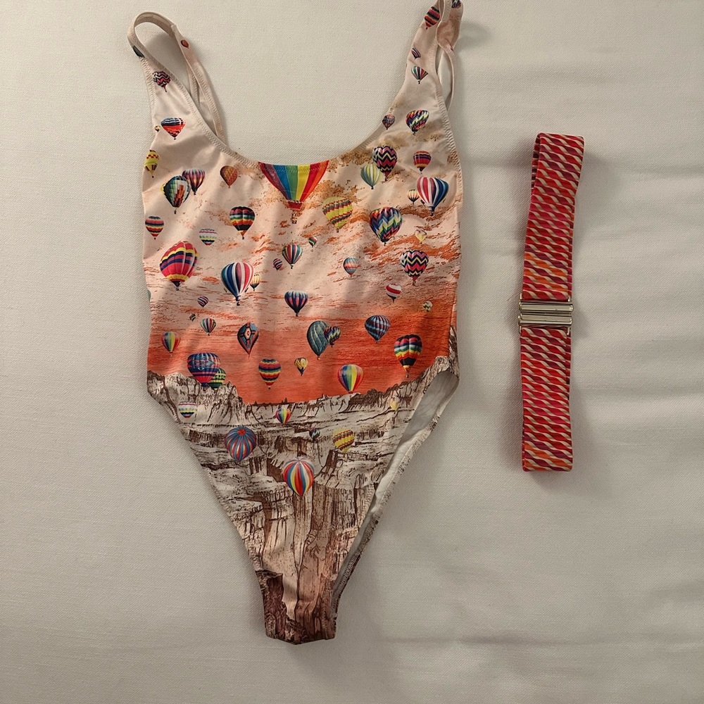 Pin-Up Stars Multicolor Hot Air Balloon Swim One Piece